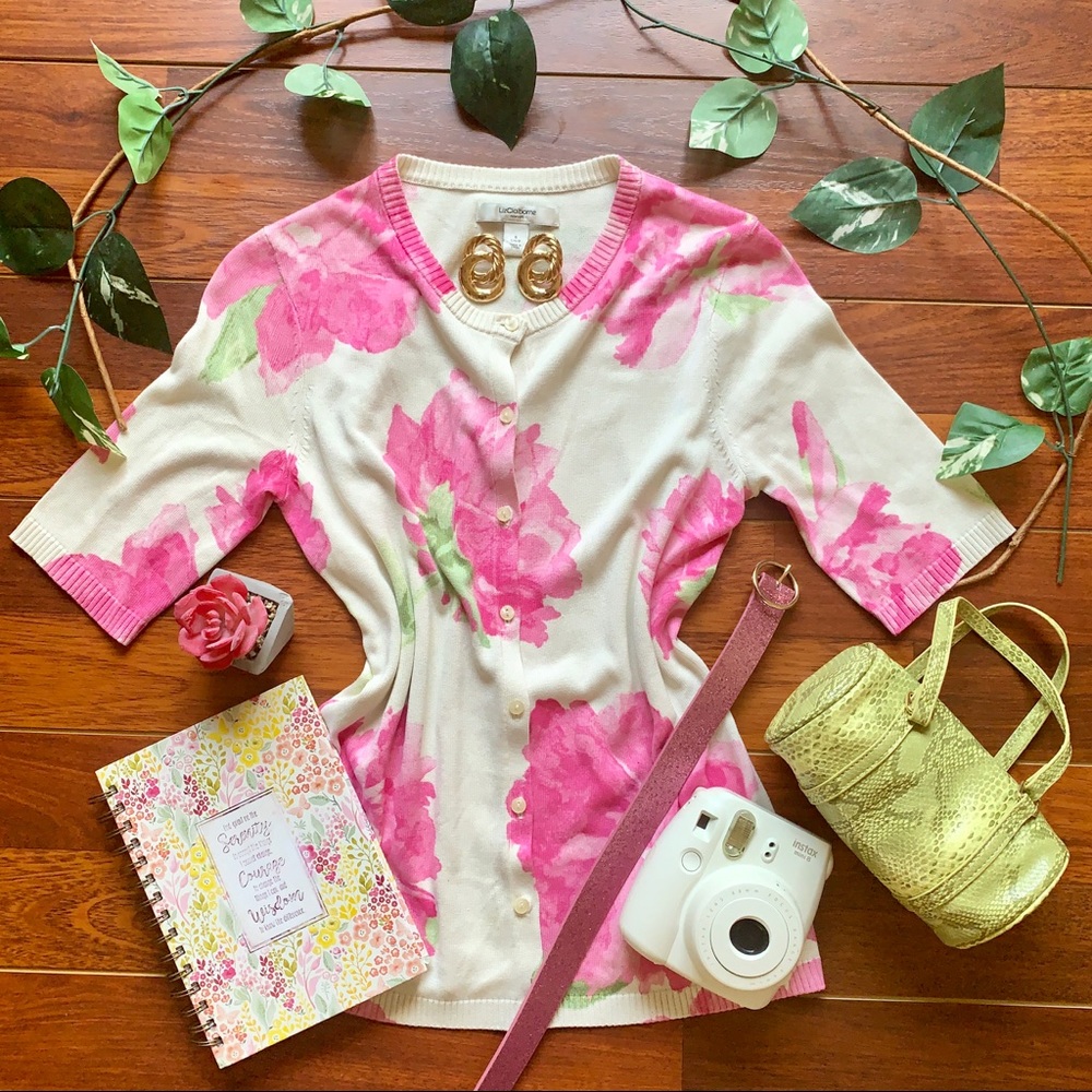 Floral Cardigan Sweater